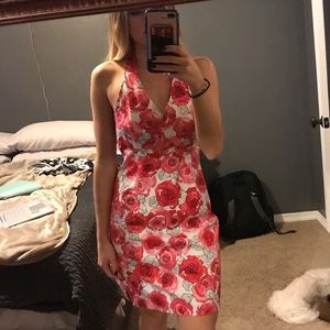 Flower patterned soft and stretchy dress